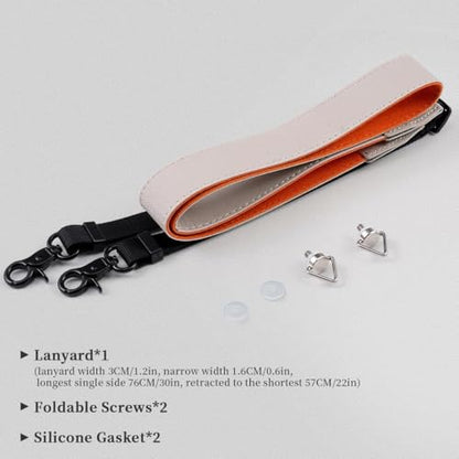 Lanyard for DJI RC & RC 2 & RC Pro Controller, DJI Mini 4 Pro Lanyard RC Neck Strap, Soft Leather Lanyard Compatible with DJI Flip/Mini 3 / Mavic 3 / Air 3S / Remote Controller Accessories(white) - color: White