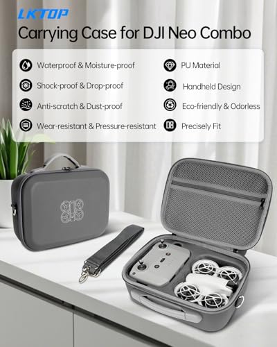 LKTOP Carrying Case for DJI Neo Fly More Combo,PU Leather Shoulder Bag