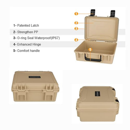 Waterproof Hard Case for DJI Drones Neo 2 | Custom Foam Insert | Impact Proof, Dustproof (Khaki Sand) - color: Khaki Sand