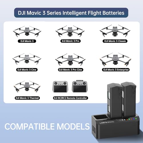 200W Fast Charging Hub for DJI Mavic 3 3pro Classic/Cine/Enterprise Battery and Controller, Three-Channel Parallel, Mavic 3 Pro Battery Charger with Discharge Storage, Drone Accessories