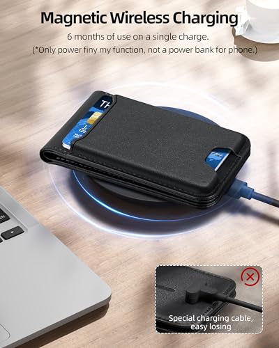 ExtreLife for Magsafe Wallet, Works with Apple Find My, 6 Cards Holder - color: Black