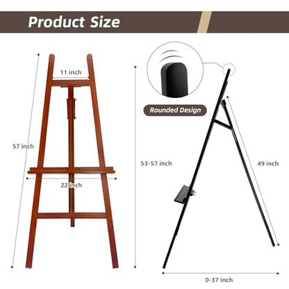 Large Black Wooden Easel Stand for Sign, A-Frame Painting Easel - style: Black