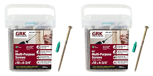 GRK 01143#10x4-3/4 Star Drive Bugle Head Climatek Coated Steel R4 Multi-Purpose Screws, 460/Box - size: #10 x 4-3/4" 460 count