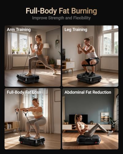 Vibration Plate Exercise Machine Vibrate Platform Full Body Skaking Fitness - color: Black