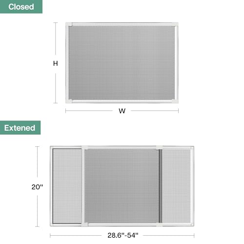 paramondo Expandable Window Screen, 20" H x 28.6" - 54" W, 2 Pack - size: Large (20" H x 28.6"-54" W, 2 Pack)