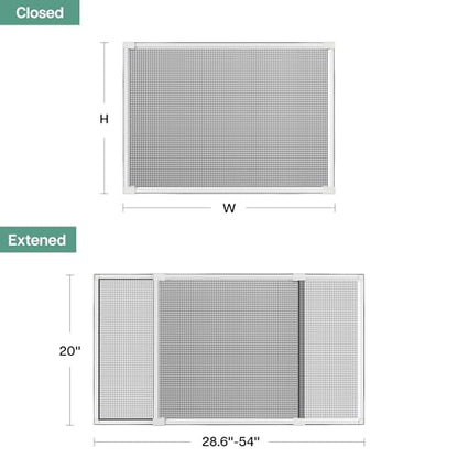 paramondo Expandable Window Screen, 20" H x 28.6" - 54" W, 2 Pack - size: Large (20" H x 28.6"-54" W, 2 Pack)