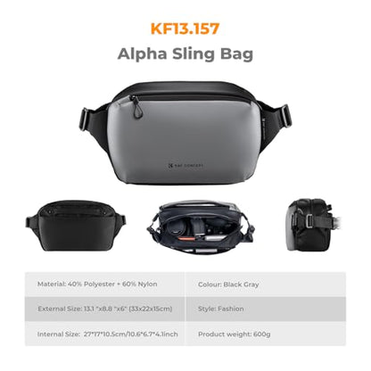 K&F CONCEPT 2 in 1 Camera Sling Bag, Everyday Shoulder Bag - color: 01 Available Black Medium
