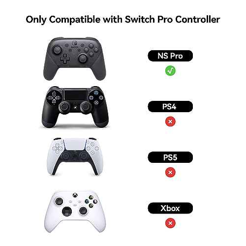 GeekShare Sugar Bear Controller Skin Set Anti-Slip Silicone Protective Cover Skin Case for Switch Pro Controller with 2 Thumb Grip Caps and 1 Sticker - Pink