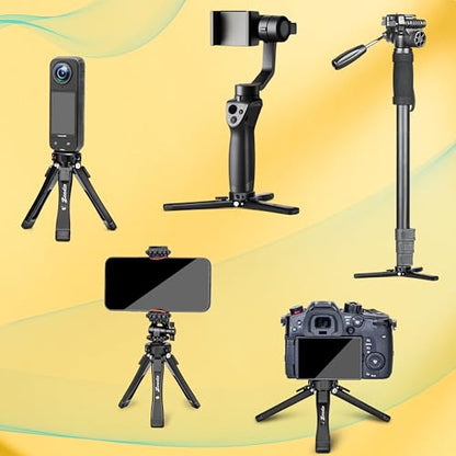 Zeadio Heavy Duty Mini Metal Tripod Stand - Universal Small Table Tripod for Camera, Gimbal, Action Cam, Camcorder, Microphone, LED Light, etc(40kg/88lb Load) - style: Basic Version