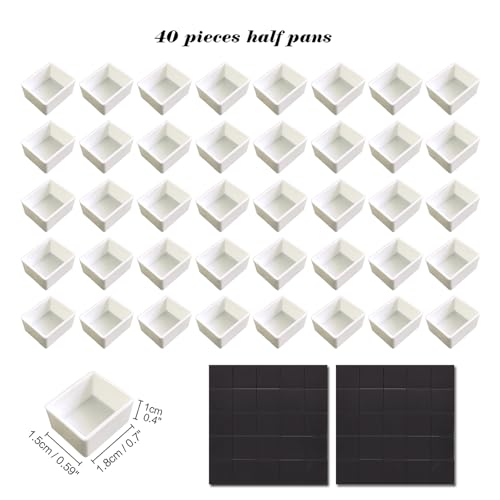qianshan 40Pcs Empty Half Pans Watercolor Tin Palette with Magnetic Stripe - color: City