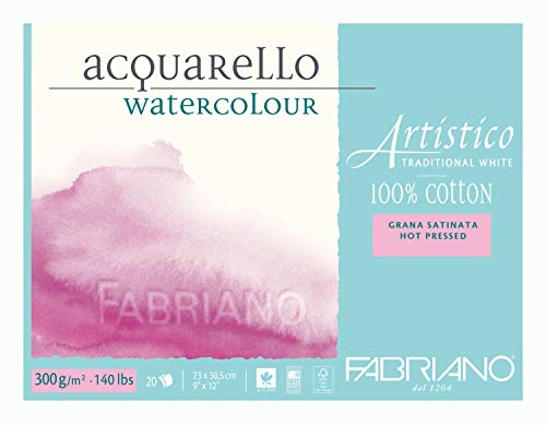 Fabriano Artistico 140 lb. Hot Press 20 Sheet Block 9x12" - Traditional White (30002330)