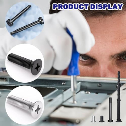 160Pcs PC Computer Case Cooling Fan Mount Screws Set, M5x10 Black and Silver Case Fan Mounting Screws and 65mm Soft Rubber Rivet, Laptops Computer Screw Kit