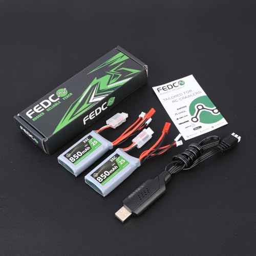 7.4V 2S 35C 850mAh LiPo Battery with USB Charger for 1/24 RC Car - size: 850mah 7.4V