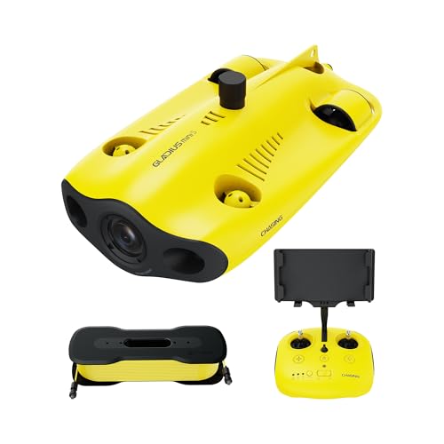 Underwater Drone, Mini S submarine drone with 4K+EIS Image Stabilization Camera for Real-Time Viewing Depth & Temperature Data, Direct-Connect Remote Controller, Dive to 330ft Underwater, Portable ROV - color: Yellow