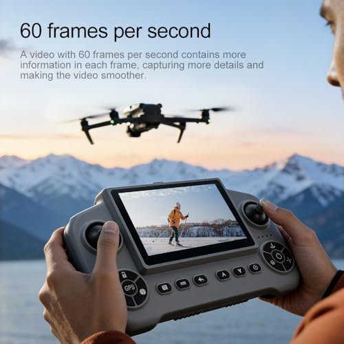 GPS Drone with 8K UHD Camera for Adults, FPV Drone with Big Screen on Controller, 360° Laser Obstacle Avoidance, GPS Auto Return, Circle Fly Headless Mode, Under 249g Lightweight RC Quadcopter V918 MAX Professional Foldable Drone Gift for Beginners Adults