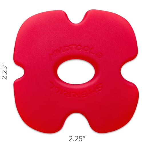 Mudtools Edgy Rib, Red Very Soft - Polymer Pottery Tool for Rims - color: Red - Very Soft