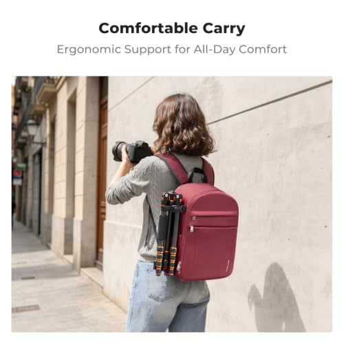 K&F CONCEPT Camera Backpack, DSLR/SLR/Mirrorless Photography Camera Bag - color: 07-red