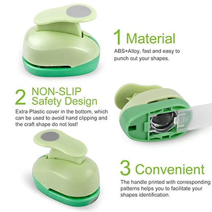UCEC Circle Punch Craft Hole Punch for Paper Crafting 5 Different Size - color: circle, size: 5pack, 3/8+5/8+1+1.5+2in