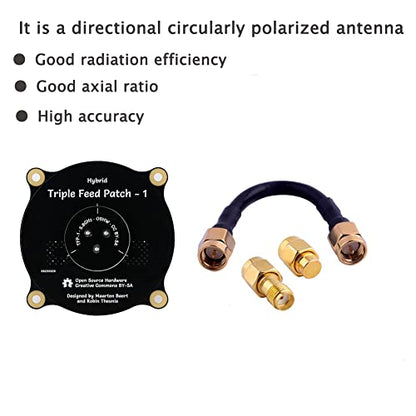 5.8GHz Triple Feed Patch Antenna, High Gain 9.4dBi Directional Circularly Polarized LHCP RHCP Antenna with 50ohm SMA Load Terminator for FPV Racing Drone Eachine EC800D