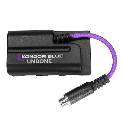 KONDOR BLUE x Gerald Undone | 4" Female Locking DC Barrel 2.1 to NPF L Series Dummy Battery | for Sony/SmallHD – Built for Filmmakers Using External Power | Purple