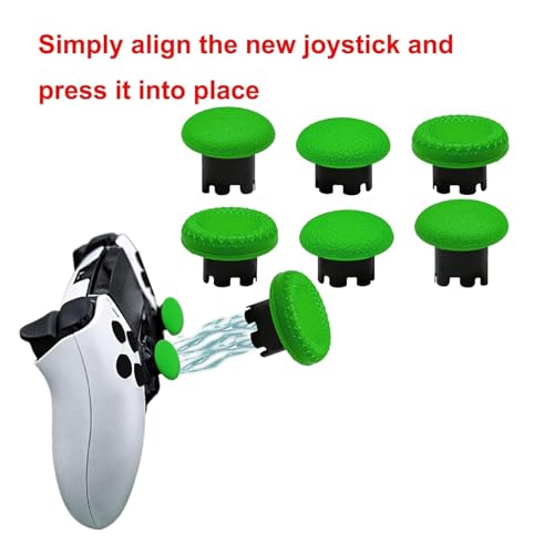 6-in-1 Interchangeable Thumbstick Caps for PS5 DualSense Edge Controller,Swappable Thumbsticks for PS5 Dualsense Controller, Thumbsticks Joysticks Kits Replacement for PS5 Dualsense Controller(Green) - color: Green