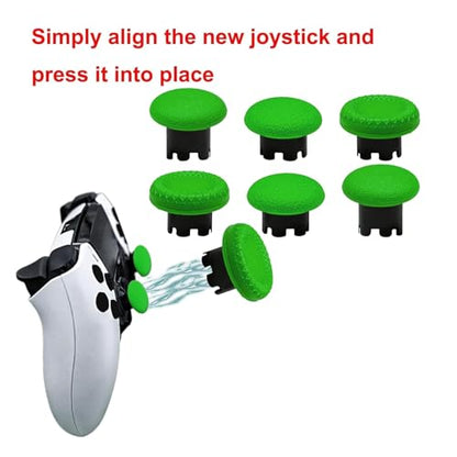 6-in-1 Interchangeable Thumbstick Caps for PS5 DualSense Edge Controller,Swappable Thumbsticks for PS5 Dualsense Controller, Thumbsticks Joysticks Kits Replacement for PS5 Dualsense Controller(Green) - color: Green