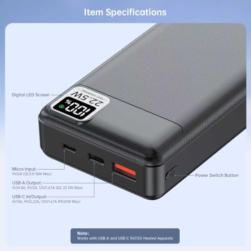 5V 2A 3A 20000mAh Battery Pack PD20W Fast Charging Power Bank - size: 20000mAh