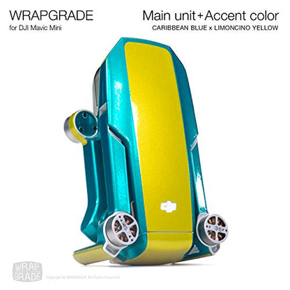 Wrapgrade Skin Compatible with DJI Mavic Mini & Mini 2 SE & Mini 4K (Caribbean Blue) - color: CARIBBEAN BLUE
