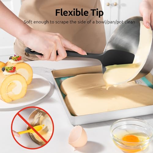 U-Taste 600ºF Heat Resistant Silicone Spatulas for Cooking, 4Pcs/Black - color: Black
