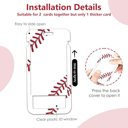 Baseball ID Badge Holder with Lanyard Vertical Card Cover Protector - color: Baseball