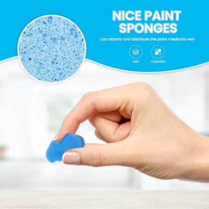 LEOBRO 30pcs Sponges for Painting, Shape Sponge Paint Applicators, Paint Sponges for Crafts, Foam Sponge Stamps, Assorted Pattern