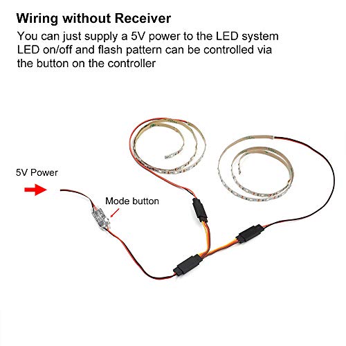 Remote Controlled LED Light Strip for RC Fixed Wing Airplane Flying Wing Plane AR Wing Drone Model Car Truck (Pack of 2) - size: 50 cm (Pack of 2)
