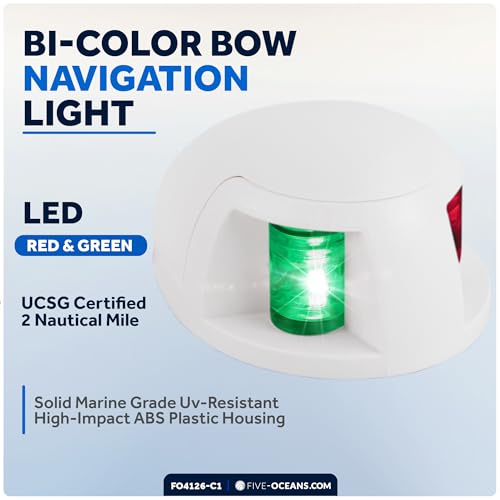Five Oceans LED Anchor & Bi-Color Boat Navigation Light Kit - style: Anchor & Bi-Color Light - Kit#1 (White)