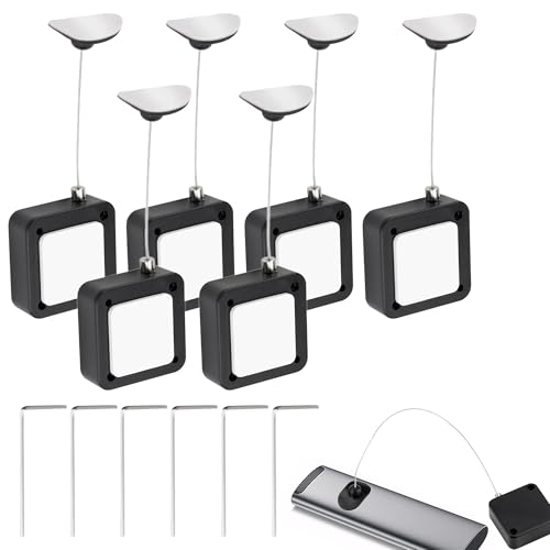 6 Pcs 6.5 Ft Retractable Remote Control Tether, Remote Control Leash with Adjustable Lock Strap TV Remote Tether for TV and DVD Remotes, Game Controllers, Tablets and Showrooms, Remote Rescue