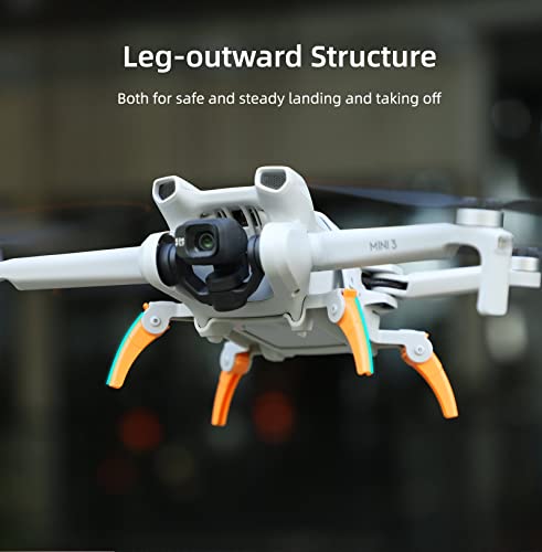 Landing Gear For DJI Mini 3, Drone Spider Leg Foldable Extension Kit Quick Release Height Extender Holder (Grey/Orange) - color: Grey/Orange