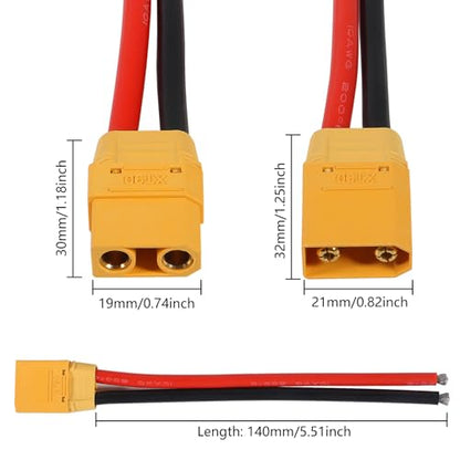 4 Pairs XT90H XT90 Wire XT 90 Plug Male and Female Connector 150mm 10AWG Silicon Wire for RC Lipo Battery FPV Racing Drone