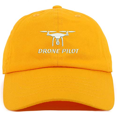 Trendy Apparel Shop Youth Drone Pilot Adjustable Soft Crown Baseball Cap - color: Gold