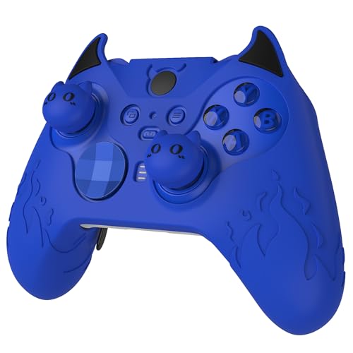 PlayVital Cute Demon Silicone Case Cover for Xbox Elite Wireless Controller Series 2, Kawaii Anti-Slip Shockproof Controller Skin Grip for Xbox Elite Series 2 Core with Thumb Grip Caps - Blue - color: Blue