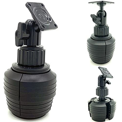 LycoGear Heavy Duty Metal AMPS Hole Pattern ELD Drinks Cup Holder Mount Compatible with Ham CB Pro Satellite Radio & All Universal 2 & 4 Hole fit AMPS Pattern mounting Device
