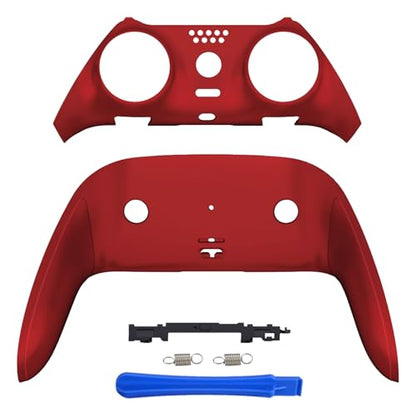 eXtremeRate Top Bottom Decorative Trim Shell Compatible with ps5 Edge Controller DIY Replacement Front Back Clip Shell, Custom Scarlet Red Plates Cover Compatible with ps5 Edge Controller - color: Scarlet Red