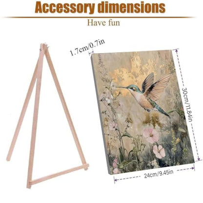 WUDWL Paint by Numbers Kit for Adults Framed Canvas, with Wooden Easel - color: YH05344