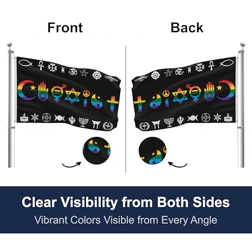 SSK® Coexist Rainbow Outdoor Flag - Large 3' x 5', Weather-Resistant Polyester - color: Coexist (Rainbow)