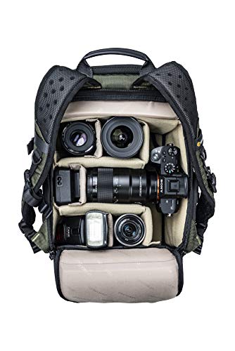 VANGUARD VEO Select 37BRM Camera Backpack - Green, Rear Access, Multi-Access, 9.7" Tablet Storage, Tripod Carry - color: Green, size: 37