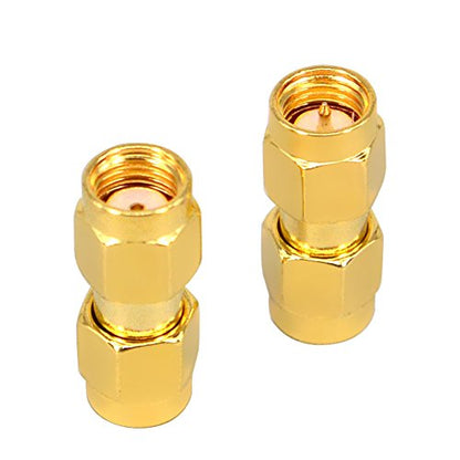 SMA Male to RP-SMA Male Adapter Coax Gender Changer RF Connector 2 Pack