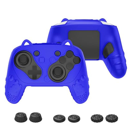 Silicone Controller Case Set Compatible with Nintendo Switch 2 Pro, Gamepad Accessories - Protective Softshell Cover with 6 Thumb Grips, Shock-Resistant & Ergonomic Comfort Grip Design (Deep Blue) - color: Deep Blue