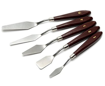 GBSTORE Spatula Palette Knife Painting Mixing Scraper,Set of Pack 5