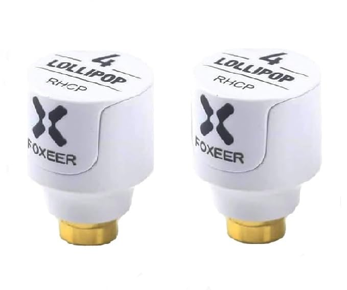 2pcs FOXEER FPV Antenna Lollipop 4 5.8GHz RHCP 2.6Dbi Stubby Antenna SMA for FPV Drone Racing Quadcopeter Multicopter Fatshark Goggles TX RX(White-SMA)