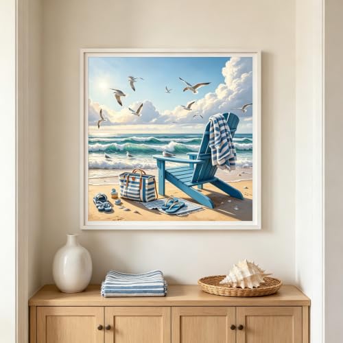 Beach 5D Diamond Painting Kit for Adults, Ocean Scene Diamond Art Kits - color: KM1226-1