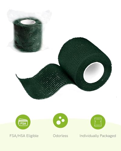 FriCARE Self Adhesive Bandage Wrap, Medical Tape in First Aid Kit - color: Hunter Green
