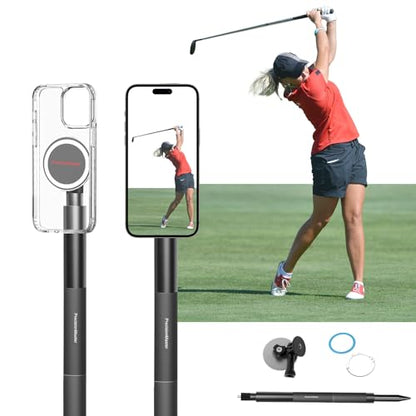 Golf Monopod Stick, Record Golf Swing with Magnetic Phone Holder - color: A-Magnetic